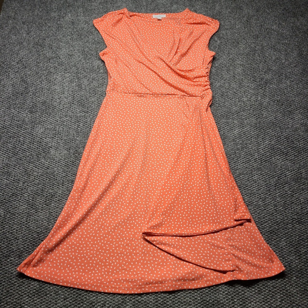 Charter Club Fit & Flare Dress Women S Pink Polka Dot Ruched Crossover Front